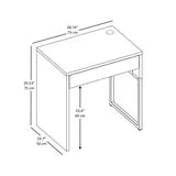 Mainstays Wood and Metal Desk, White, 28.7"W x 19.7"D, with 1 drawer