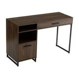 Mainstays Wood & Metal Writing Desk with 1 Drawer and 1 Door for Teen Adult,29.92 in, Mainstays Wood & Metal Writing Desk.