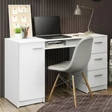 Madesa Modern Office Desk 53", Study Desk with 3 Drawers, 1 Door and 1 Storage Shelf